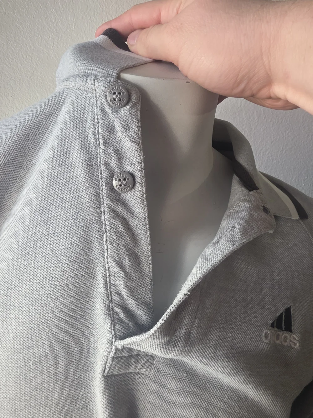 adidas Men's Light Gray Polo with Dark Gray Trim